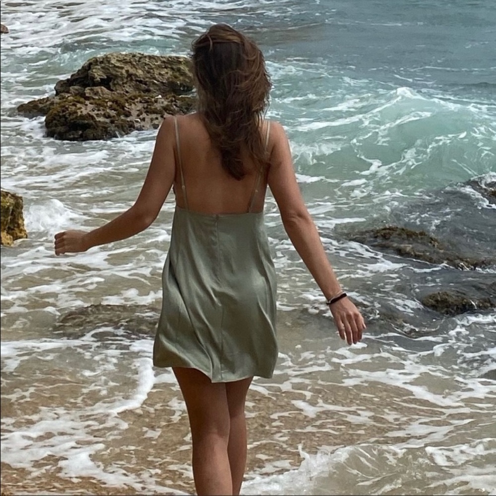 Danielle Bernstein weworewhat ruched mini Slip Dress cottage core - Picture 5 of 11